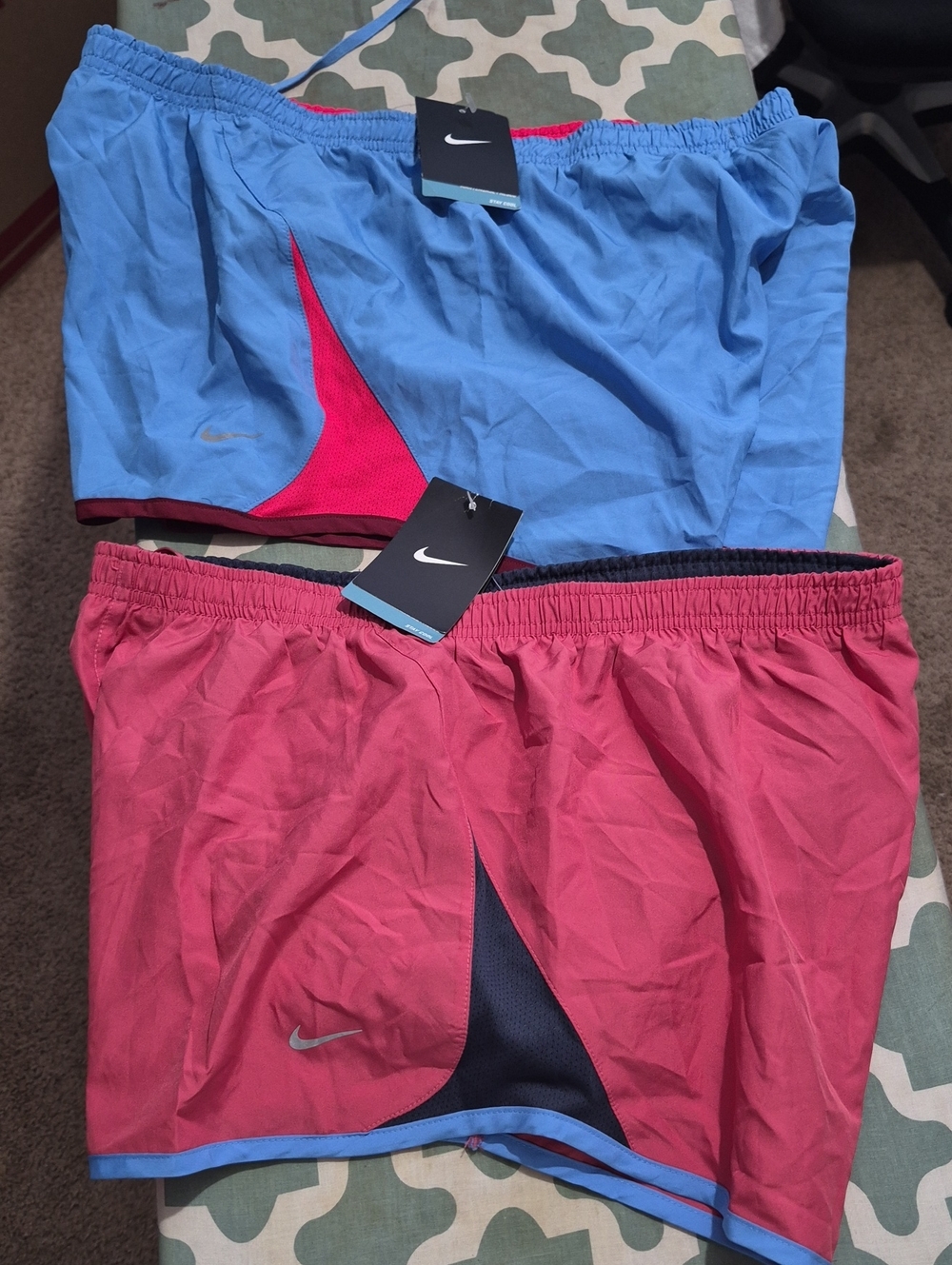 Nike Women's Running Shorts Two-Pack — Light Blue & Pink